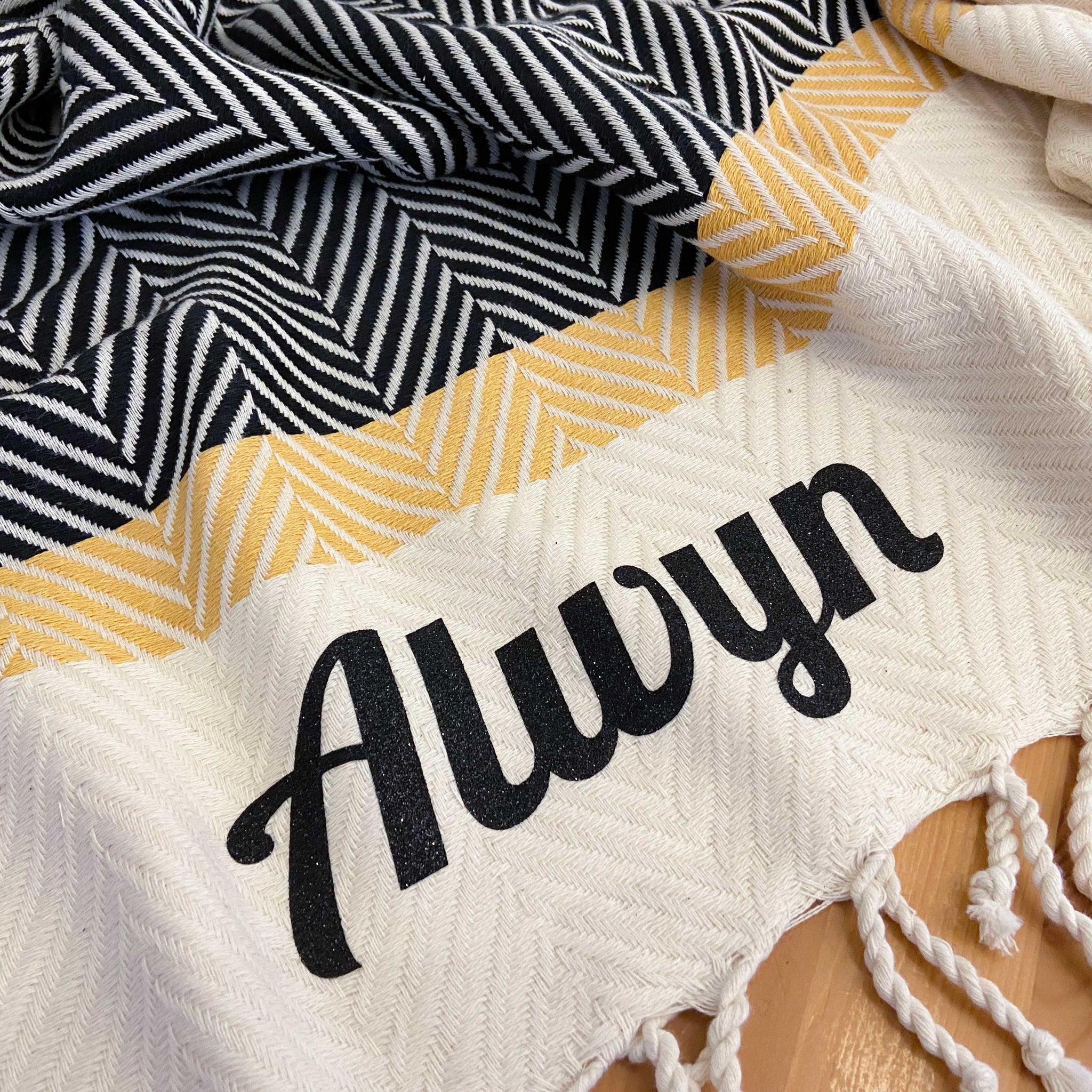 HERRINGBONE  Personalised Handwoven Cotton Throw